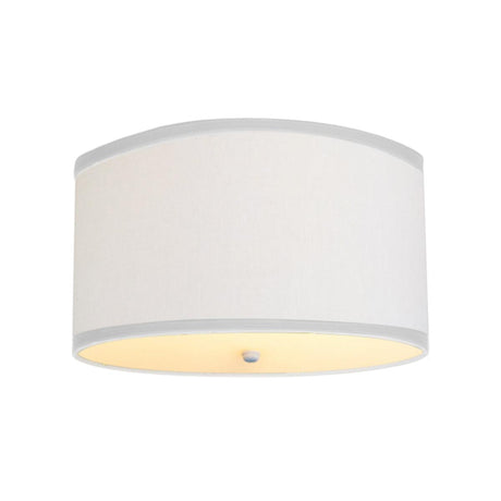 Moderne Flush Mount Conversion Kit 18"w White Linen Shallow Drum Lampshade-Parc Decor