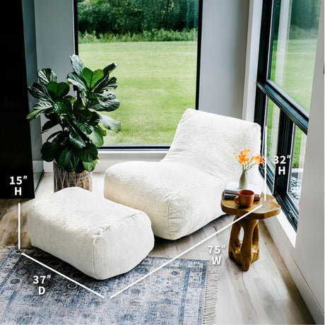 Modora Chair and Ottoman Bundle-foam filled-Parc Decor