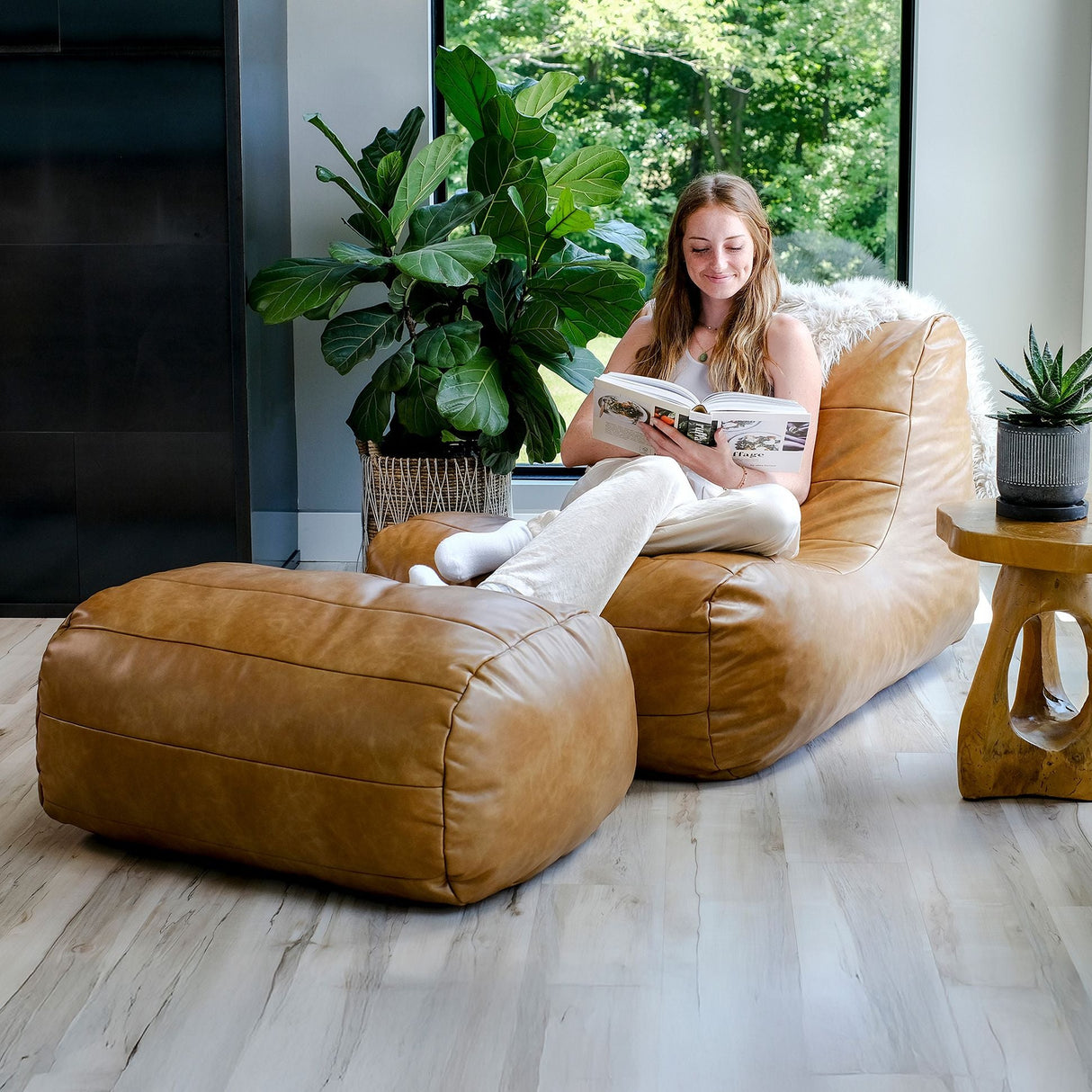 Modora Chair and Ottoman Bundle-foam filled-Parc Decor