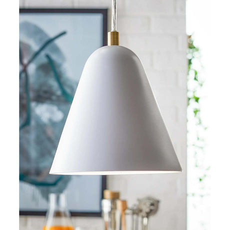 MoDRN 7"W 1-Light Scandinavian Mini-Pendant Light Fixture, White Metal Finish-Mini Pendant-Parc Decor