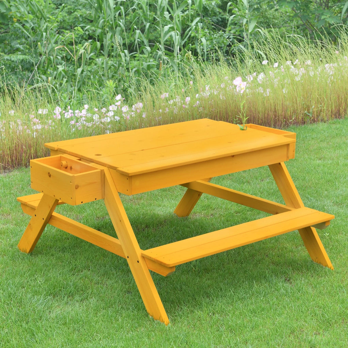 Mojave Kids Picnic & Sand Table | 2-in-1 Wooden Outdoor Table with Benches & Lift-Off Lid