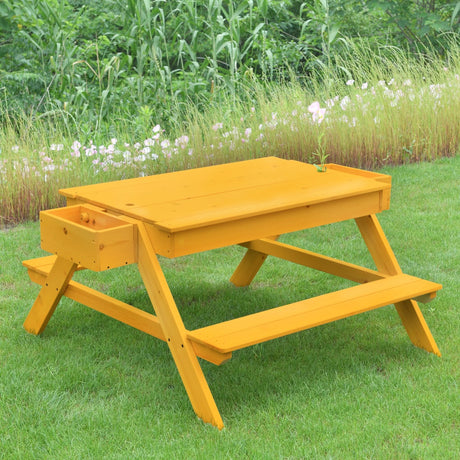 Mojave Kids Picnic & Sand Table | 2-in-1 Wooden Outdoor Table with Benches & Lift-Off Lid