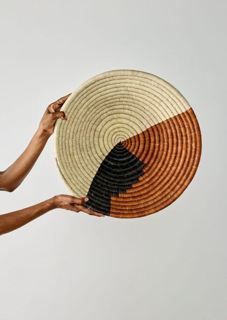 Mongu Tri-Color Hand-Woven Decorative Bowl-Baskets & Vessels-Parc Decor