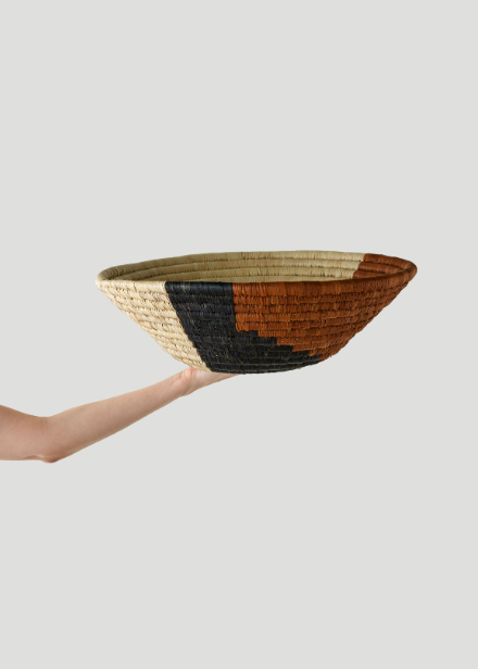 Mongu Tri-Color Hand-Woven Decorative Bowl-Baskets & Vessels-Parc Decor