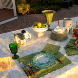 Monsoon Verdant Porcelain Dinner Plates – Set of 4 (+1 Bonus Plate)