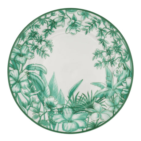 Monsoon Verdant Porcelain Dinner Plates – Set of 4 (+1 Bonus Plate)
