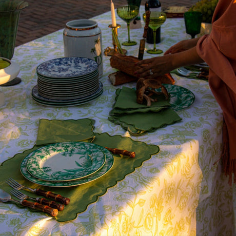 Monsoon Verdant Porcelain Starter Plates – Set of 4 (+1 Bonus Plate)