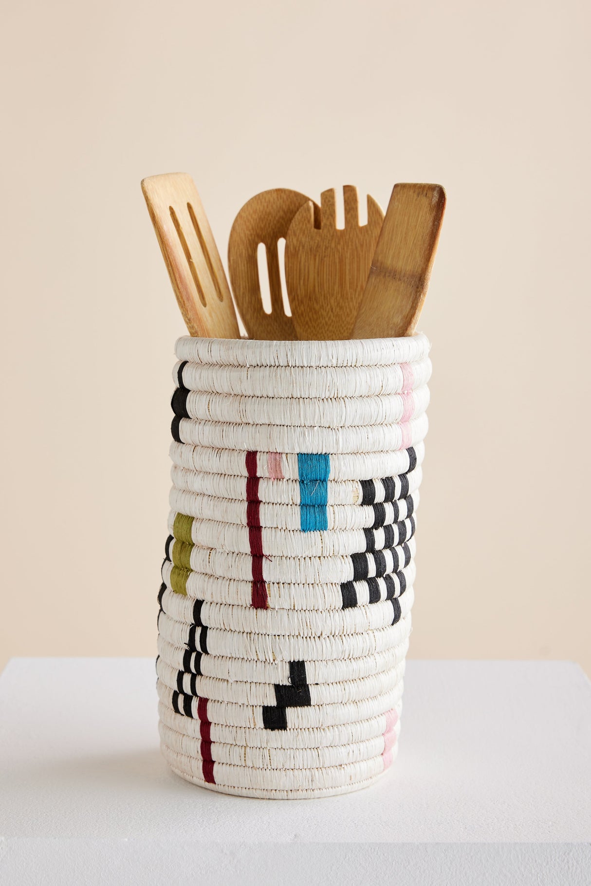 Mosaic Woven Vase or Wine Holder-Baskets & Vessels-Parc Decor