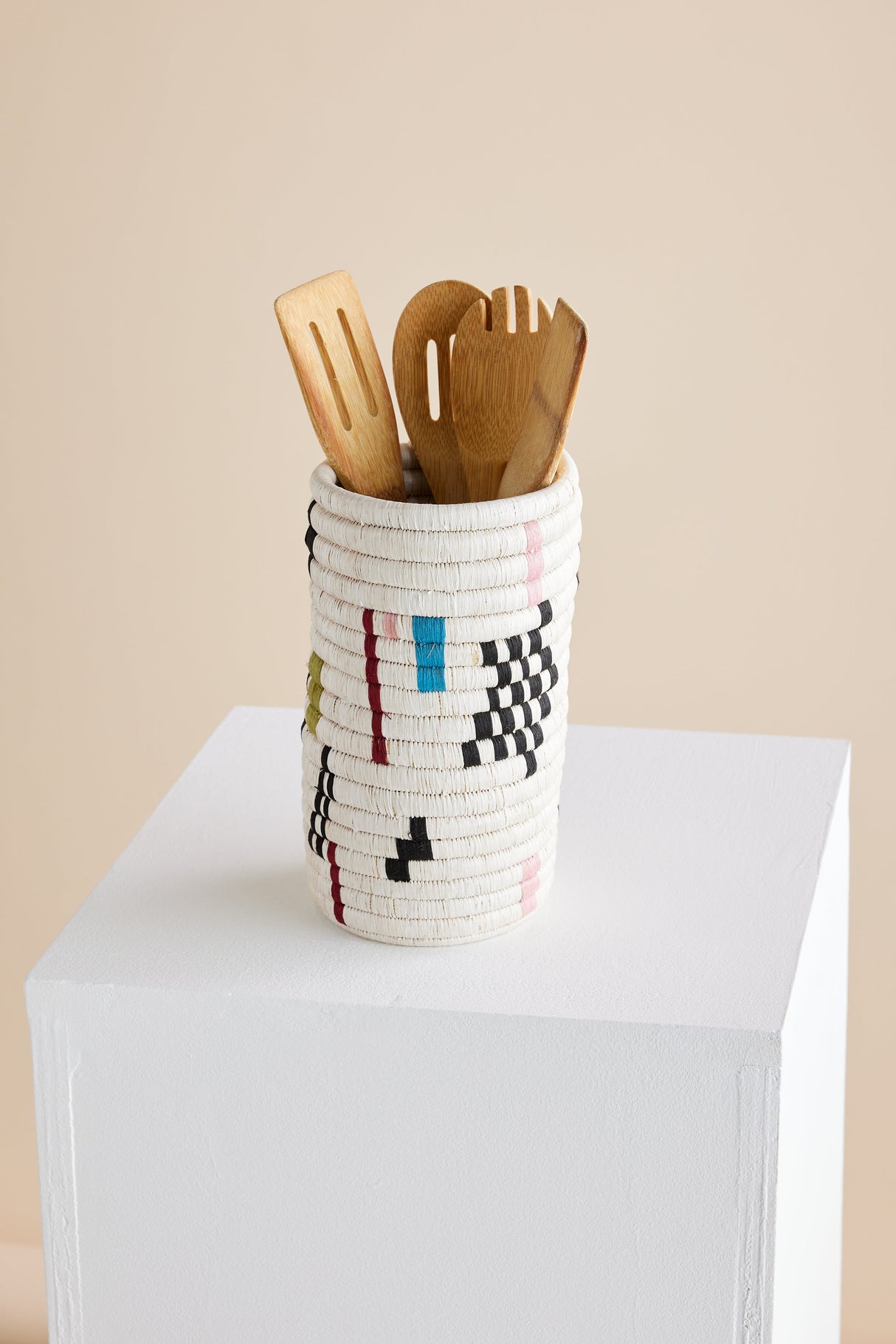 Mosaic Woven Vase or Wine Holder-Baskets & Vessels-Parc Decor