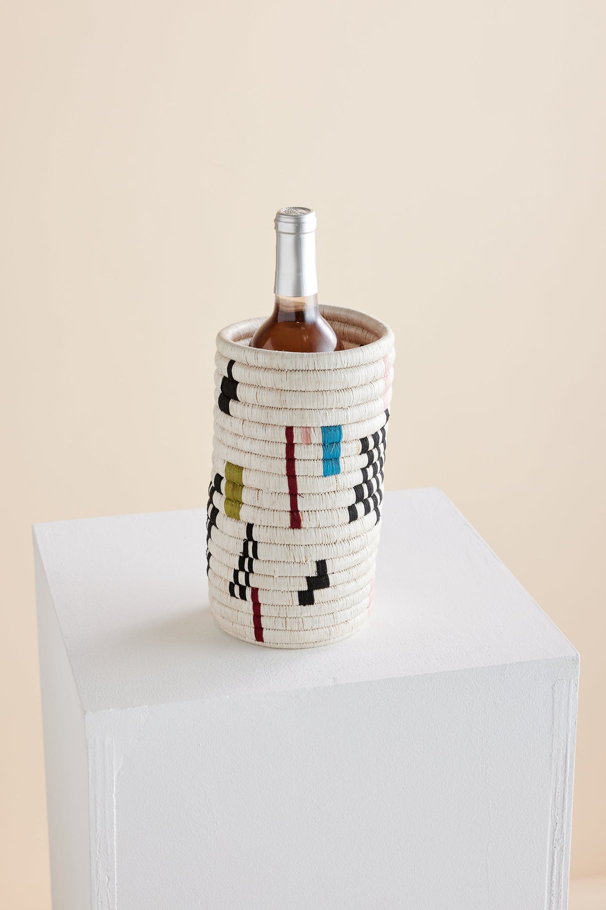 Mosaic Woven Vase or Wine Holder-Baskets & Vessels-Parc Decor