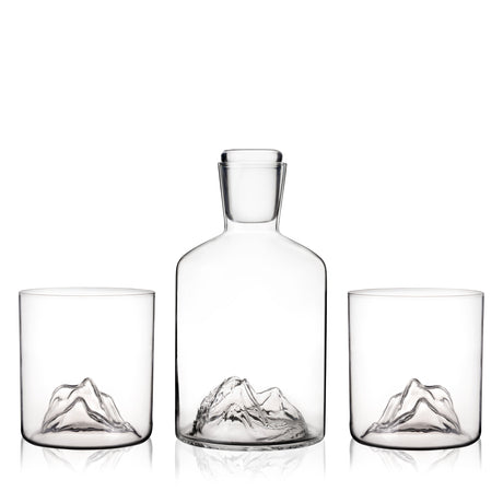 Mountain Crystal Decanter and Tumbler Set