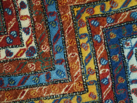 Multicolor Modern Chevron Design 7x10 Hand Knotted wool Area Rug