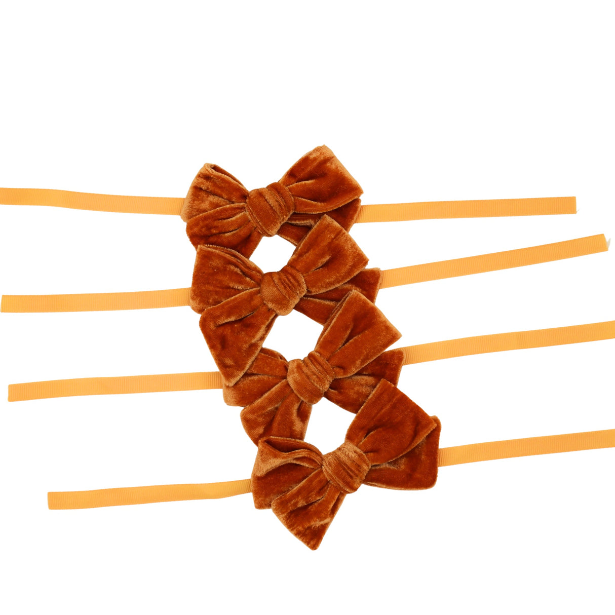 Mustard Velvet Napkin Bow Tie - Set of 6-Napkin Holder-Parc Decor