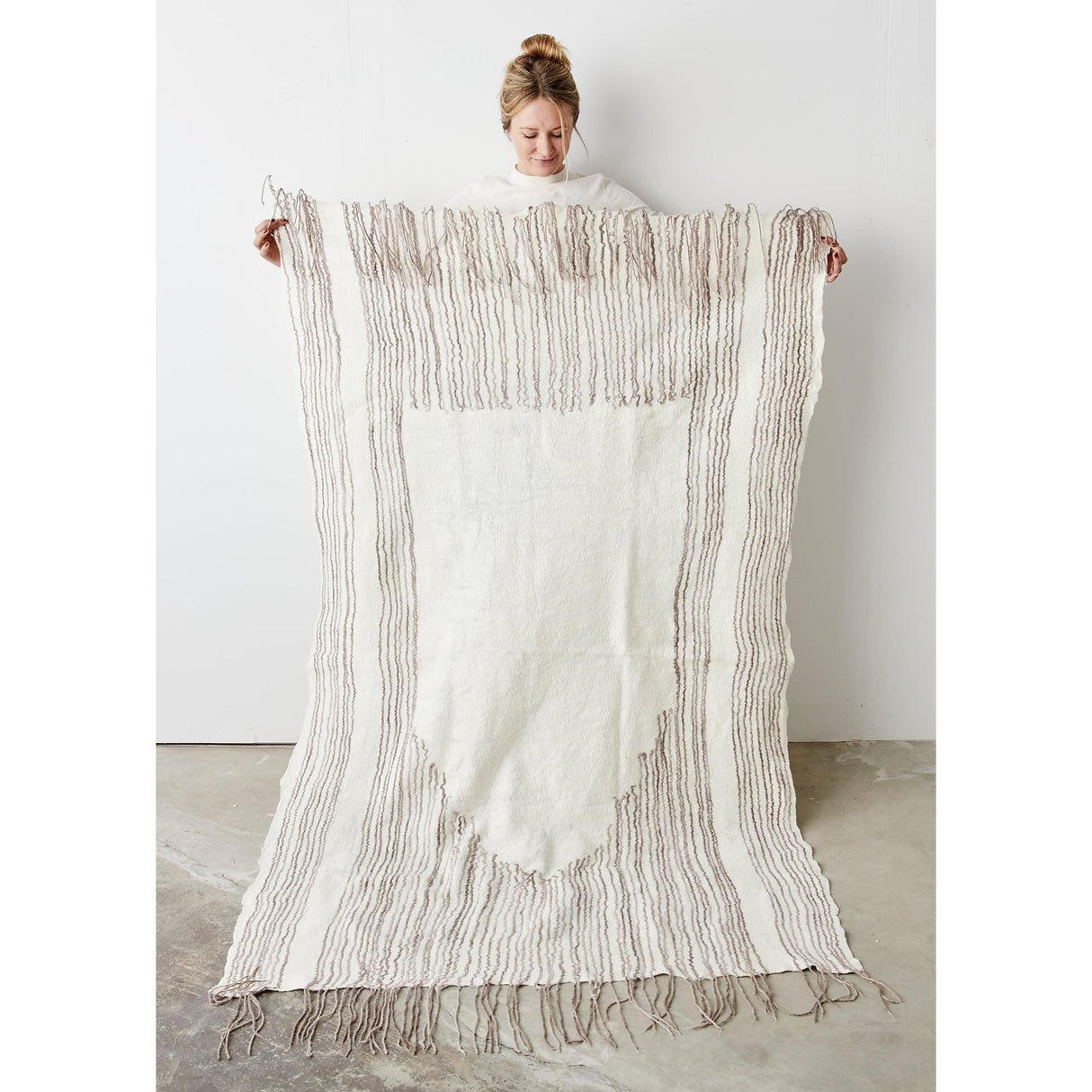 Musullah Fine Line Merino Wool and Silk Throw