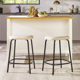 Mutt Simple Counter Stool with Upholstered Seat, Set of 2-Dining / Kitchen-Parc Decor