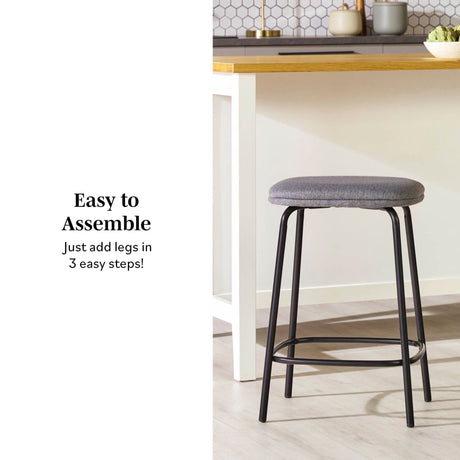 Mutt Simple Counter Stool with Upholstered Seat, Set of 2-Dining / Kitchen-Parc Decor