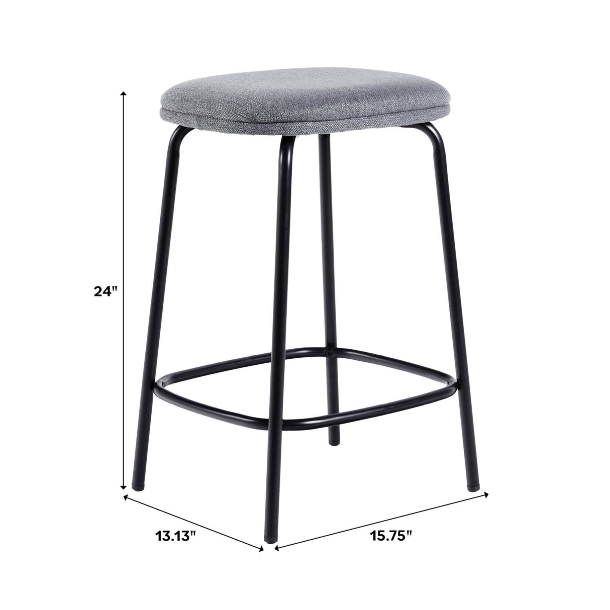 Mutt Simple Counter Stool with Upholstered Seat, Set of 2-Dining / Kitchen-Parc Decor