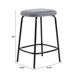 Mutt Simple Counter Stool with Upholstered Seat, Set of 2-Dining / Kitchen-Parc Decor