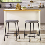 Mutt Simple Counter Stool with Upholstered Seat, Set of 2-Dining / Kitchen-Parc Decor