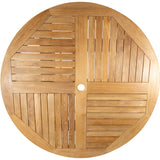Naples Natural Teak Outdoor Foldable Round Dining Table - 47"