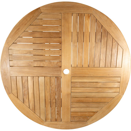 Naples Natural Teak Outdoor Foldable Round Dining Table - 47"