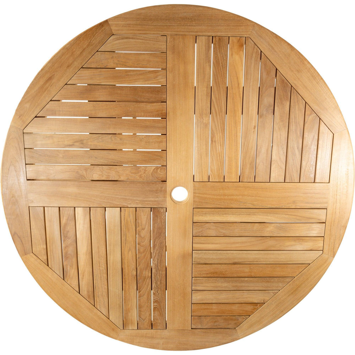 Naples Natural Teak Outdoor Foldable Round Dining Table-Dining Table-Parc Decor