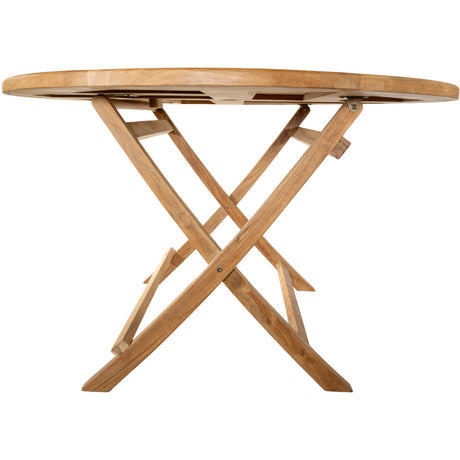 Naples Natural Teak Outdoor Foldable Round Dining Table-table-Parc Decor
