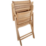 Naples Natural Teak Outdoor Patio Folding Chair with Arm Rests-Parc Decor