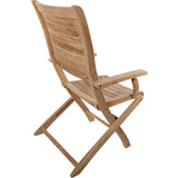 Naples Natural Teak Outdoor Patio Folding Chair with Arm Rests-Parc Decor