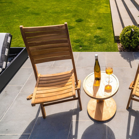 Naples Natural Teak Outdoor Patio Folding Chair-Parc Decor