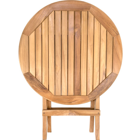 Naples Natural Teak Outdoor Round Folding Side Table - 20"
