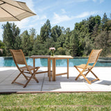 Naples Natural Teak Rectangular Dual Folding Balcony Table - 51"