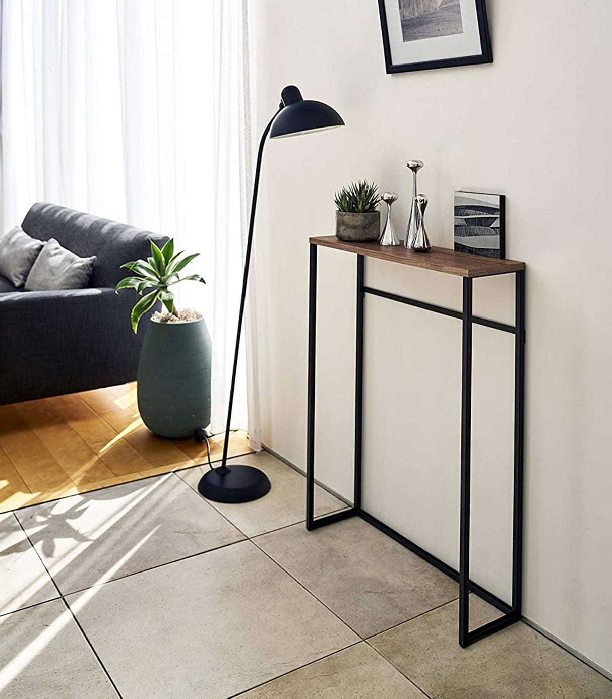 Narrow Entryway Console Table (32" H) - Steel-End + Side Tables-Parc Decor