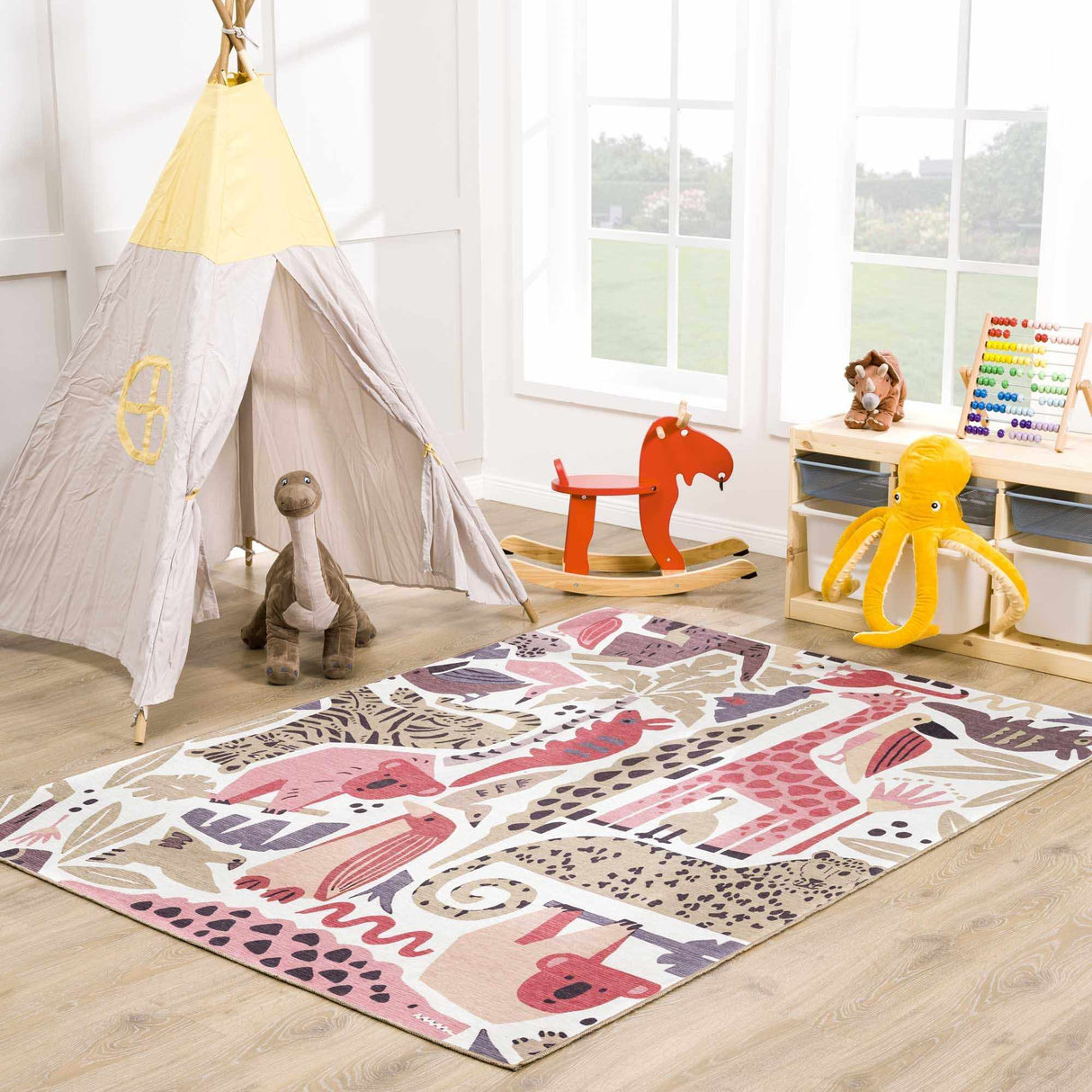 Natal Animal Print Washable Kids Rug-Rugs-Parc Decor