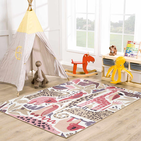 Natal Animal Print Washable Kids Rug-Rugs-Parc Decor
