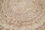 Natural Brown and White Jute Round Pouf, Hand Braided boho Pouf Ottoman Footstool, Side table, Seat , Foot Rest, Living Room, Bedroom | JP7-Pouf-Parc Decor