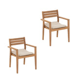 Natural Teak Outdoor Dining Chair (Set of 2 with Cushions)