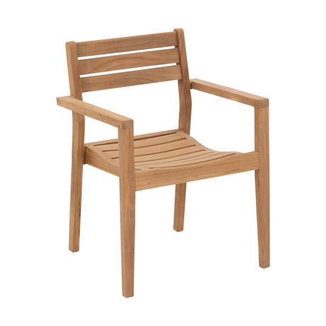 Natural Teak Outdoor Dining Chair (Set of 2 with Cushions)