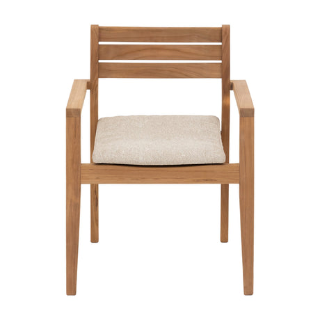 Natural Teak Outdoor Dining Chair (Set of 2 with Cushions)