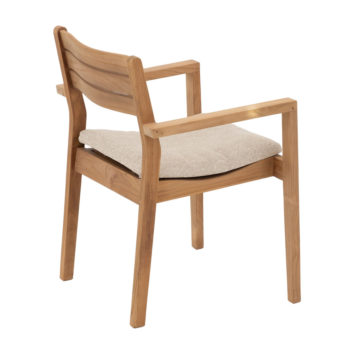 Natural Teak Outdoor Dining Chair (Set of 2 with Cushions)