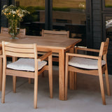 Natural Teak Outdoor Dining Chair (Set of 2 with Cushions)