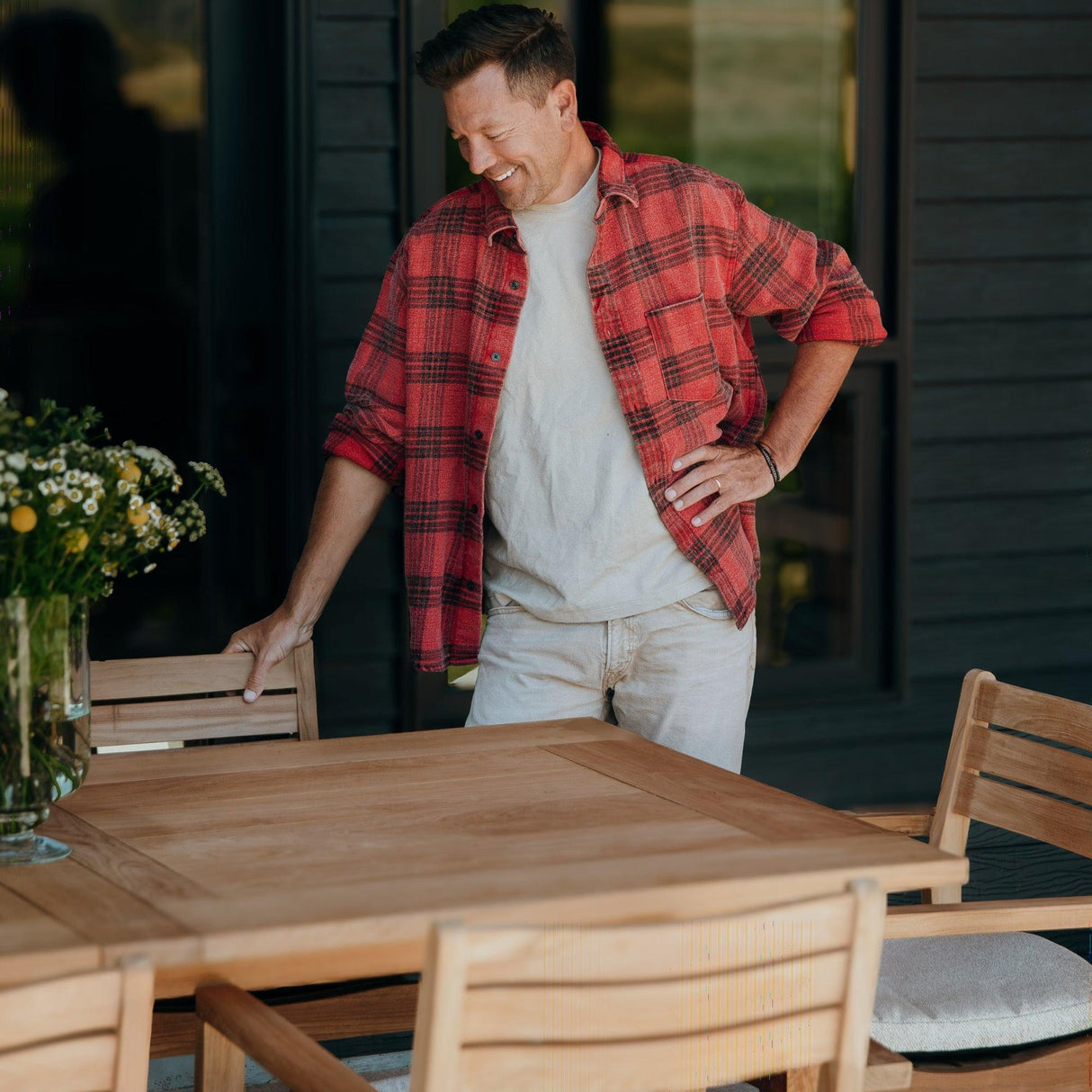 Natural Teak Outdoor Extendable Dining table- 79-118" (8-10 people)
