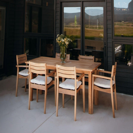 Natural Teak Outdoor Extendable Dining table- 79-118" (8-10 people)