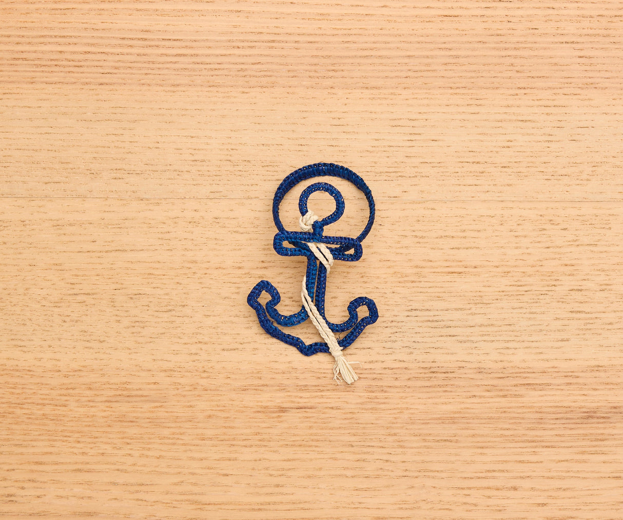 Nautical Anchor Napkin Rings – Coastal Table Decor, Handmade Raffia Napkin Holders, Set of 4 Blue and White Anchor Rings, Ocean Party Decor-Napkins-Parc Decor