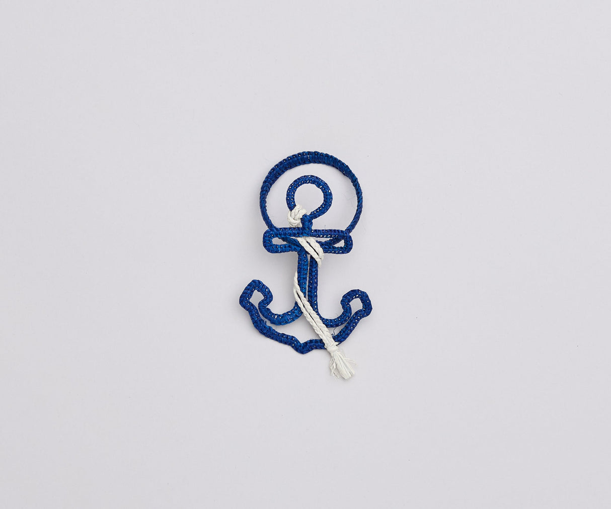 Nautical Anchor Napkin Rings – Coastal Table Decor, Handmade Raffia Napkin Holders, Set of 4 Blue and White Anchor Rings, Ocean Party Decor-Napkins-Parc Decor