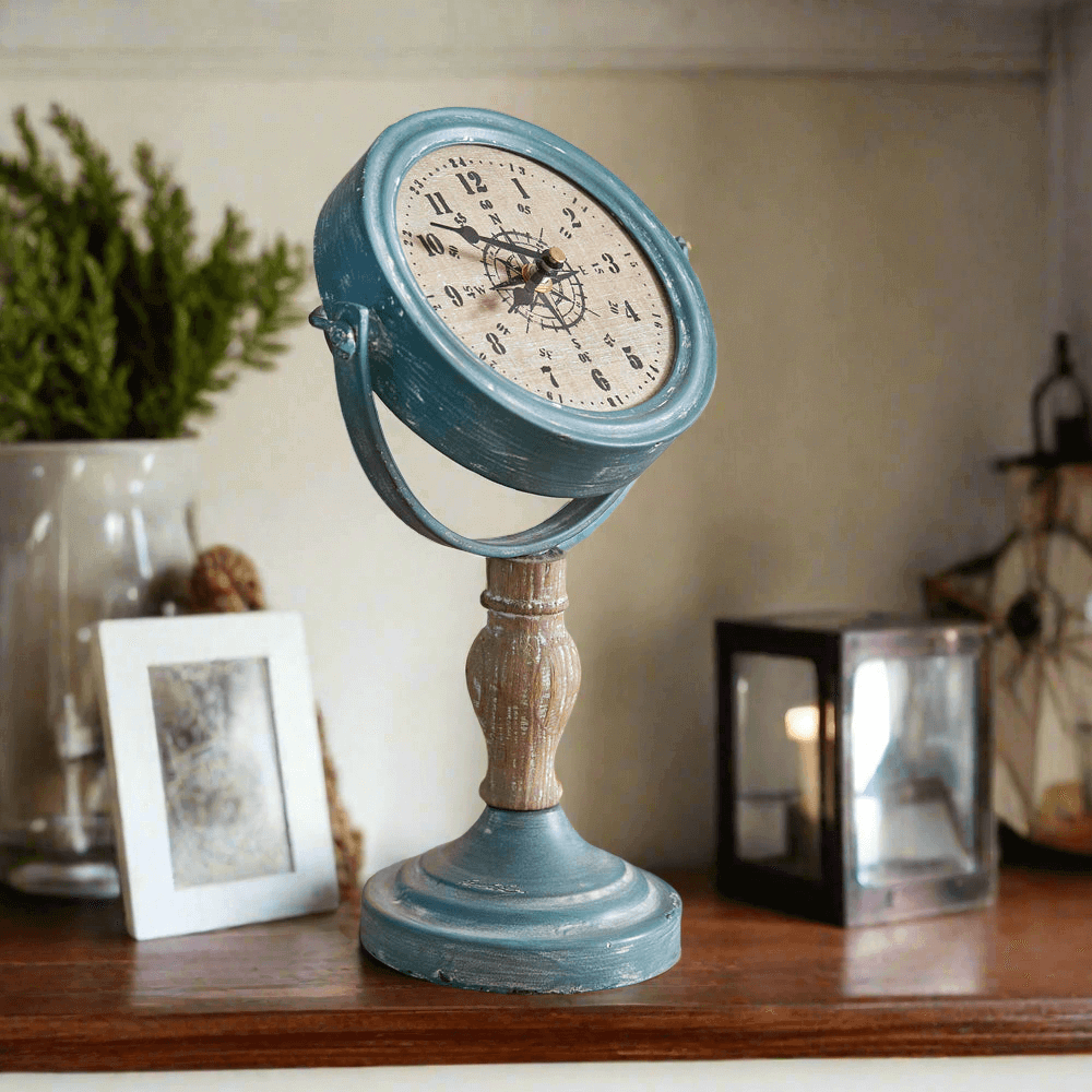 Nautical Compass Tabletop Clock-Clocks-Parc Decor