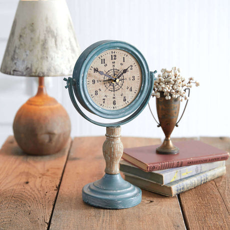 Nautical Compass Tabletop Clock-Clocks-Parc Decor