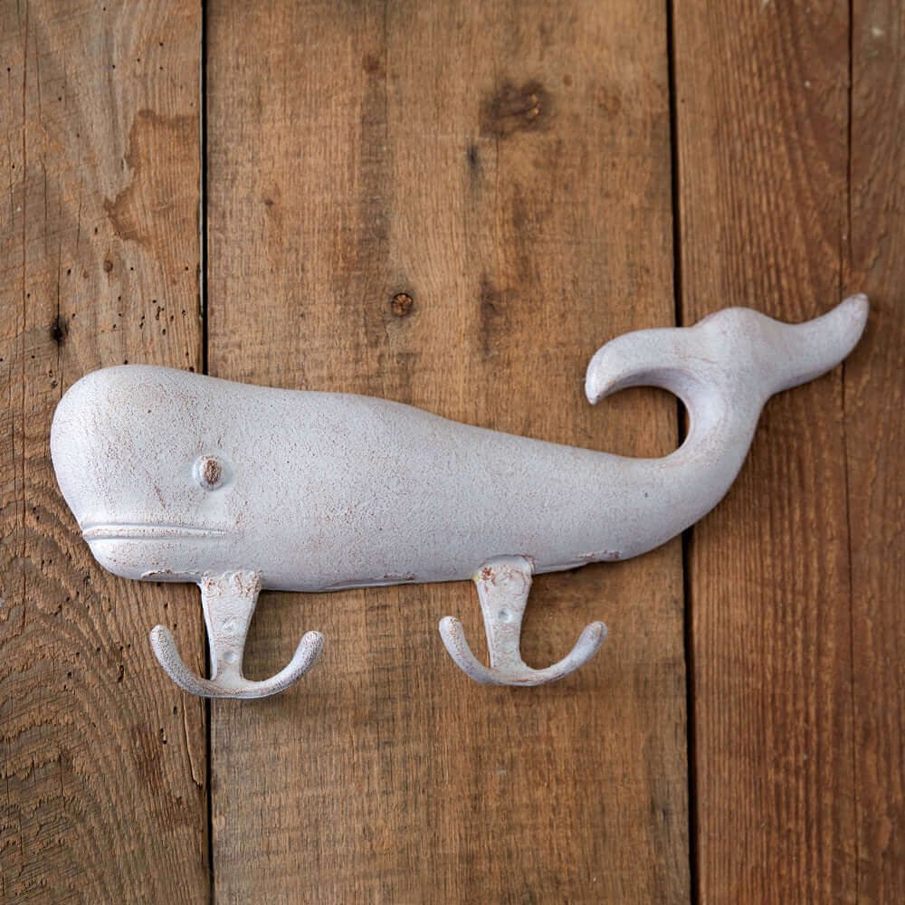 Nautical Whale with Hooks-wall hooks-Parc Decor