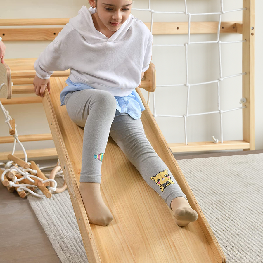 Neem 79" | Swedish Ladder & Rope Wall, Indoor Wooden Climber for Kids