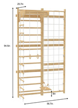 Neem 95" | Swedish Ladder & Rope Wall, Indoor Wooden Climber for Kids